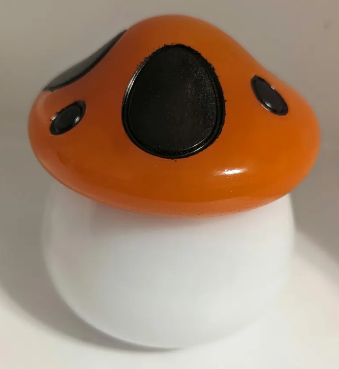 Orange and black Epoxy Resin Mushroom Jar