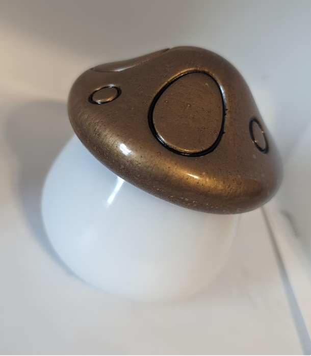 Gold and White Epoxy Resin Mushroom Jar